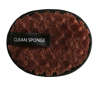 BROWN CLEANSING PADS MAKE UP REMOVER REUSABLE FACE FACIAL SPONGE CLEANER MICROFIBER